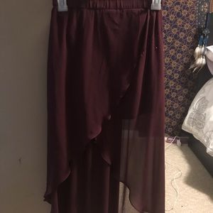Purplish silk skirt